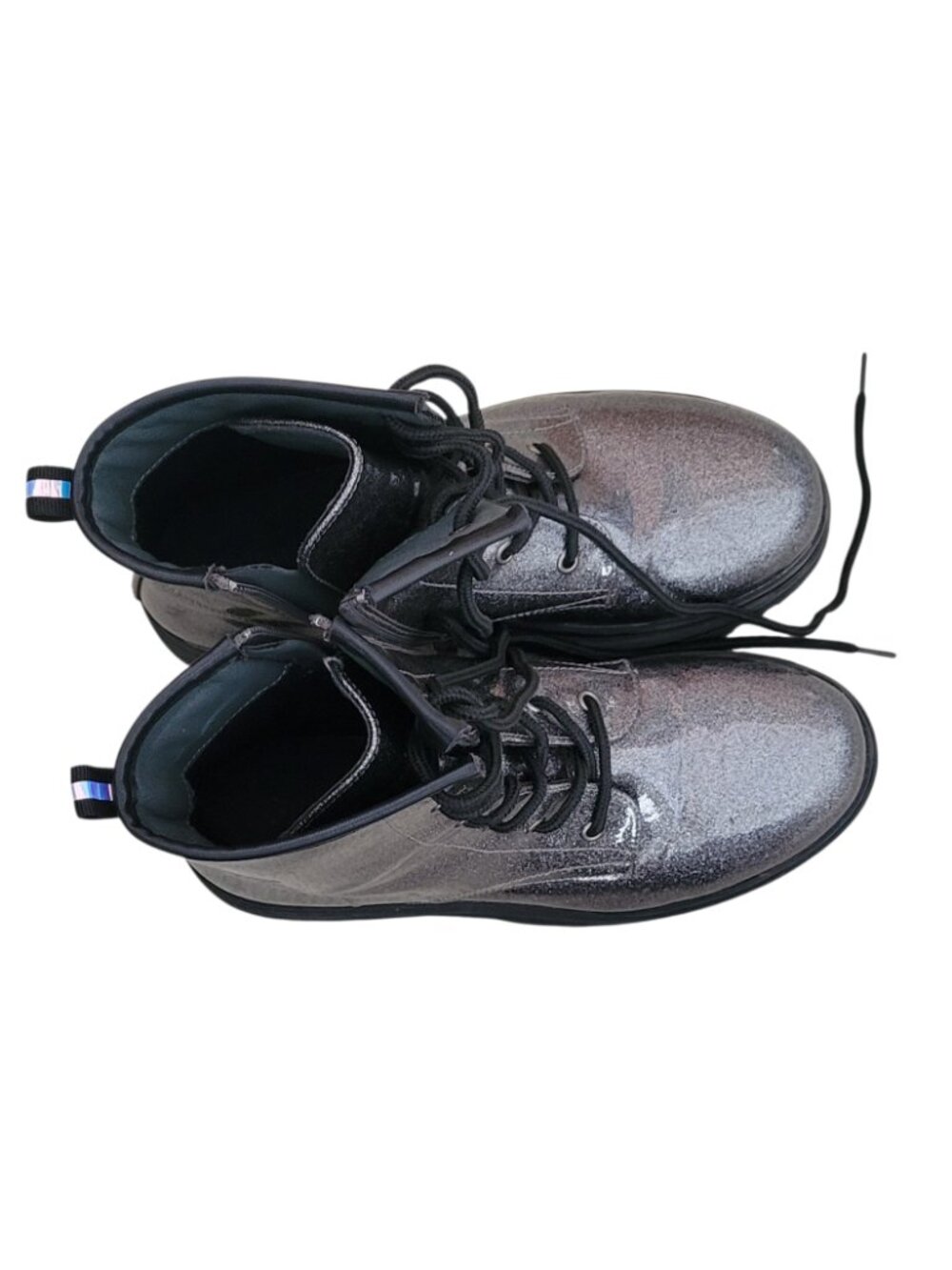 Patrizia Poweress Chunky Platform Gunmetal Metallic Combat Boots EU 36/US 6 - Picture 10 of 12